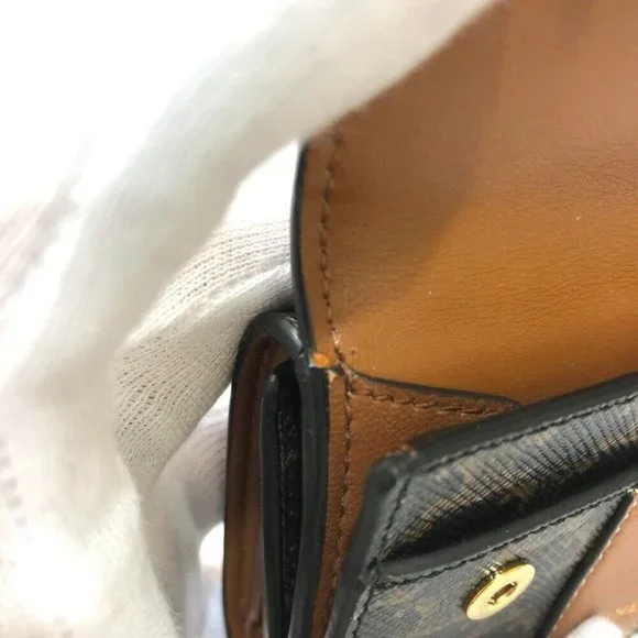 CELINE Triomphe Small trifold Compact wallet Trifold wallet PVC/Leather Brown - Picture 11 of 16